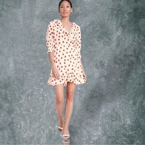 NWT RIXO for Target ‘Polka Dot Puff Sleeve Ruffle Trim Wrap Dress’ in Red Dot XS
